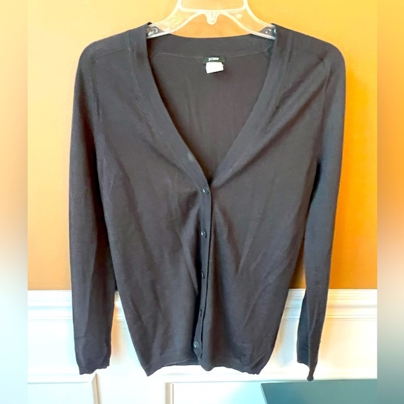 J. Crew Women’s Black Merino Wool Cardigan Sweater Size Small - Picture 1 of 4